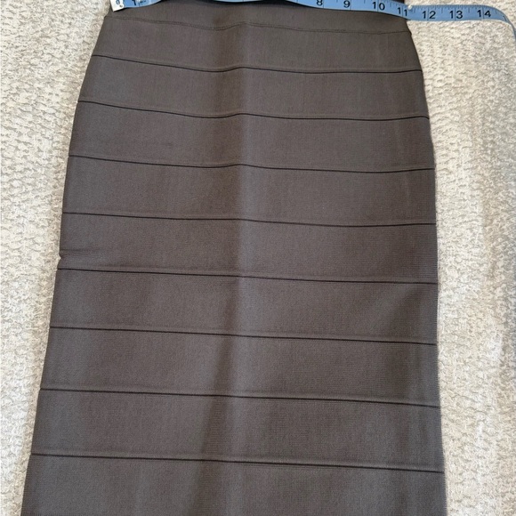 BCBGMaxAzria Dresses & Skirts - BCBGMaxAzria Dark Brown Horizontal Bandage Midi Skirt